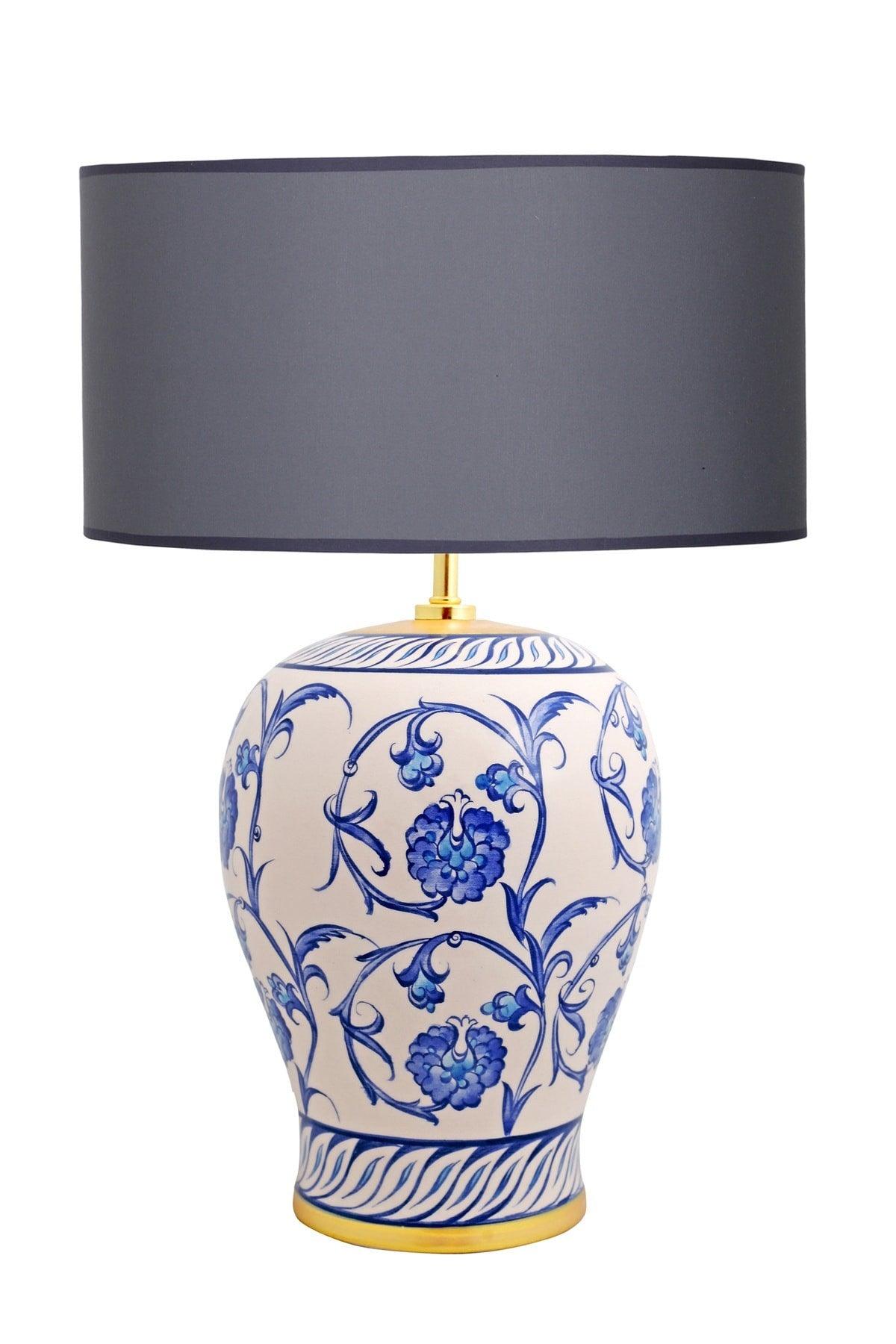 Kty-srm01 Blue Blanc Ceramic Lampshade - Anthracite - Swordslife