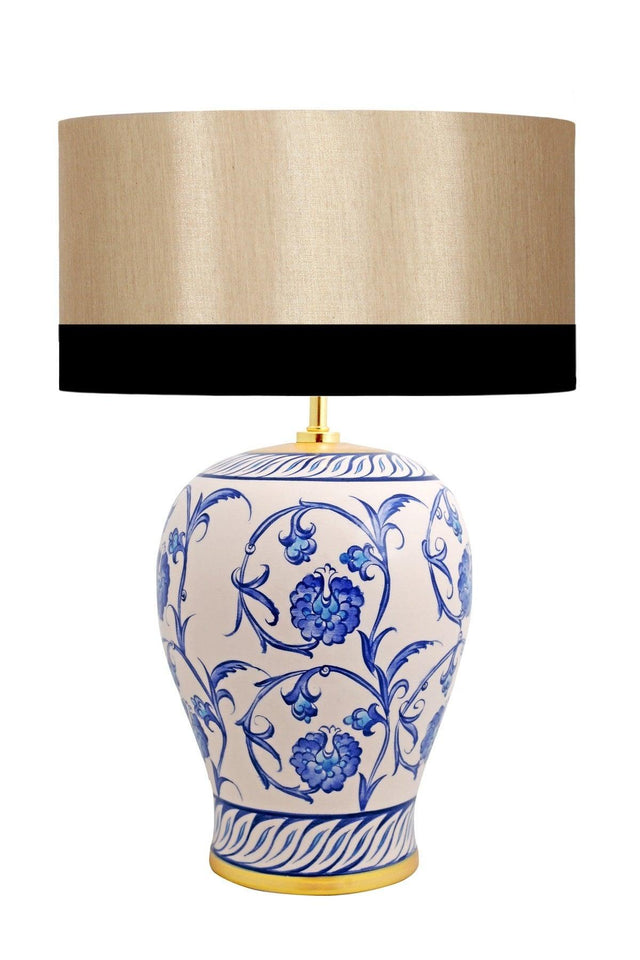 Kty-srm01 Blue Blanc Ceramic Lampshade - Black Mataro Mink - Swordslife