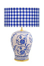 Kty-srm01 Blue Blanc Ceramic Lampshade - Blue White Plaid - Swordslife