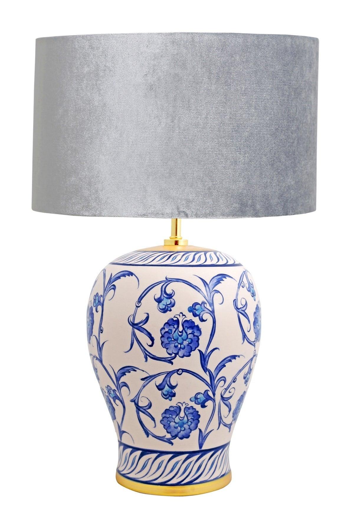 Kty-srm01 Blue Blanc Ceramic Lampshade - Velvet Gray - Swordslife