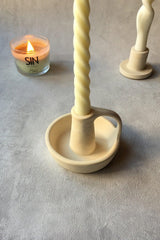 Candlestick With Handle Concrete Beige - Swordslife