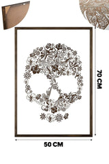 Wood Scraping With Skull Decorative Frame , Home Office Wall Board - Swordslife