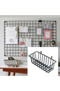 l Wire Clipboard Photo Hanger Note Holder+Basket and