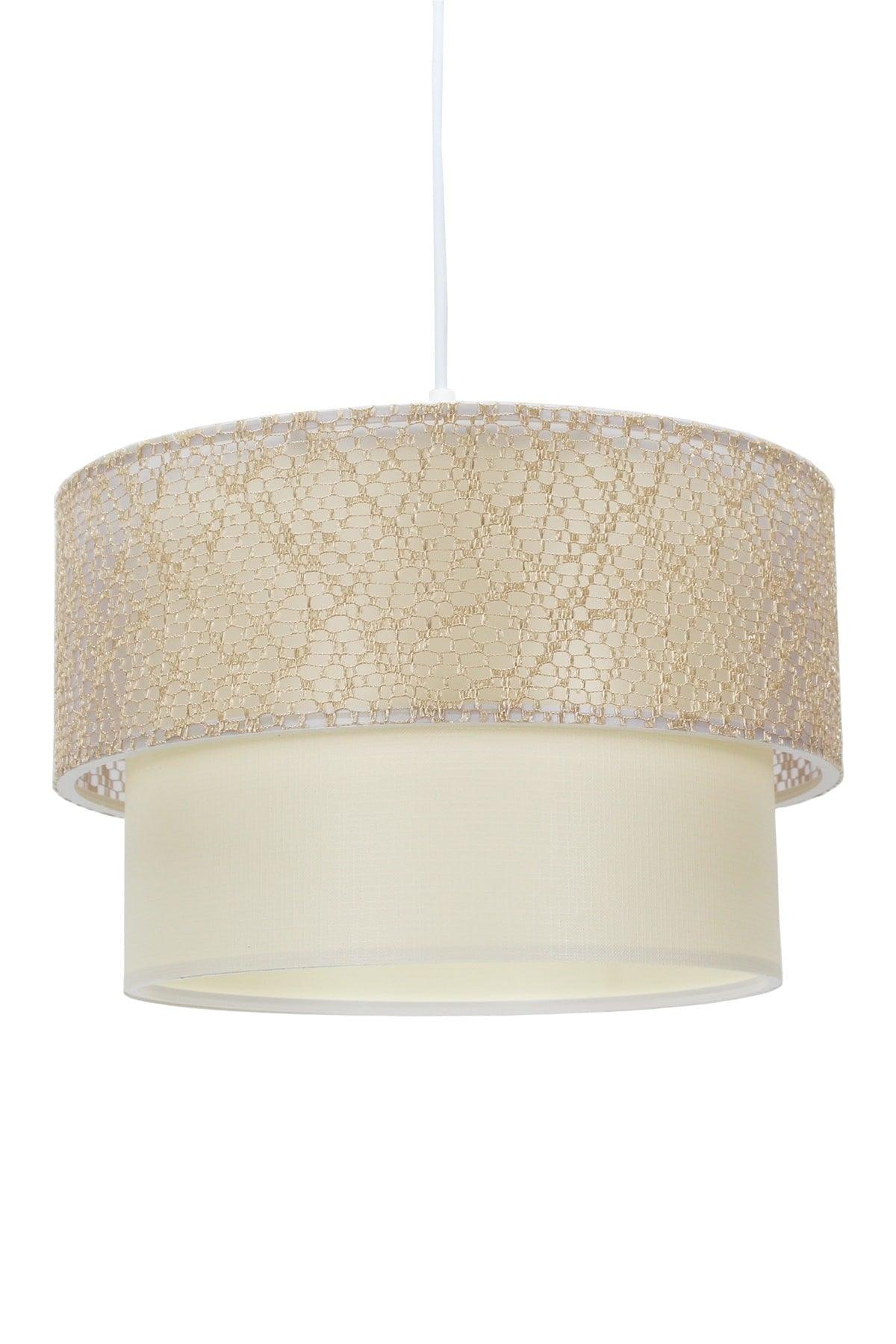 Lacy Cream Triple Lampshade And Chandelier Set Bedroom Lighting - Swordslife