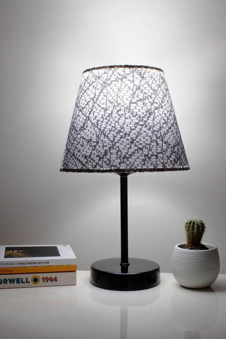 Lacy Gray Modern Bedroom Lampshade Black