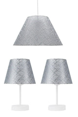 Lacy Gray Triple Lampshade Conical Chandelier Set Bedroom Lighting - Swordslife