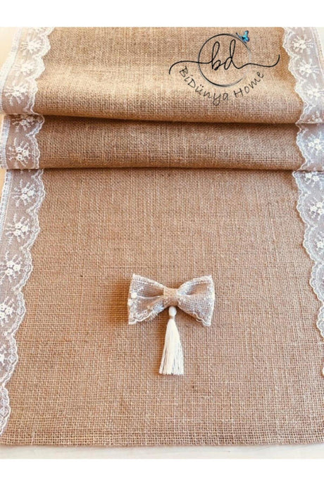 Ruched Handmade Jute Fabric Runner - Swordslife