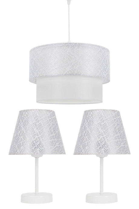 Lacy White Triple Lampshade Chandelier Set Bedroom Lighting - Swordslife