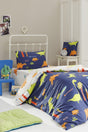 Navy Blue 100% Natural Cotton Duvet Cover Set Single Dinos - Swordslife