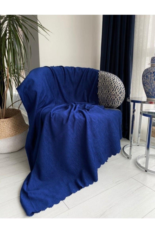 Navy Blue Non-Slip Chenille Sofa Cover Sofa Bed Cover Throw Throw - Swordslife