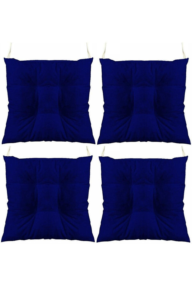 Navy Blue Combination Pofidik Square Chair Cushion 4 Pcs 40 X 40 Cm - Swordslife