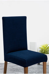 Navy Blue Lycra Washable 4-Seat Chair Cover Chair Cover - Swordslife