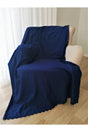 Navy Blue Color Non-Slip Double Sided Sofa Bed Seat Cover Shawl - Swordslife