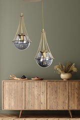 Lapis 2.li Antique-smoked Globe Glass Chandelier - Swordslife