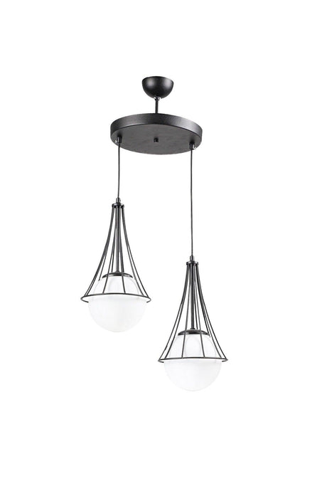 Lapis 2.li Black-white Globe Glass Chandelier