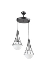 Lapis 2.li Black-white Globe Glass Chandelier