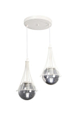 Lapis 2.li White-smoked Globe Glass Chandelier