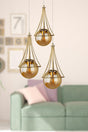 Lapis 3rd Chandelier Gold-honey Globe Glass - Swordslife