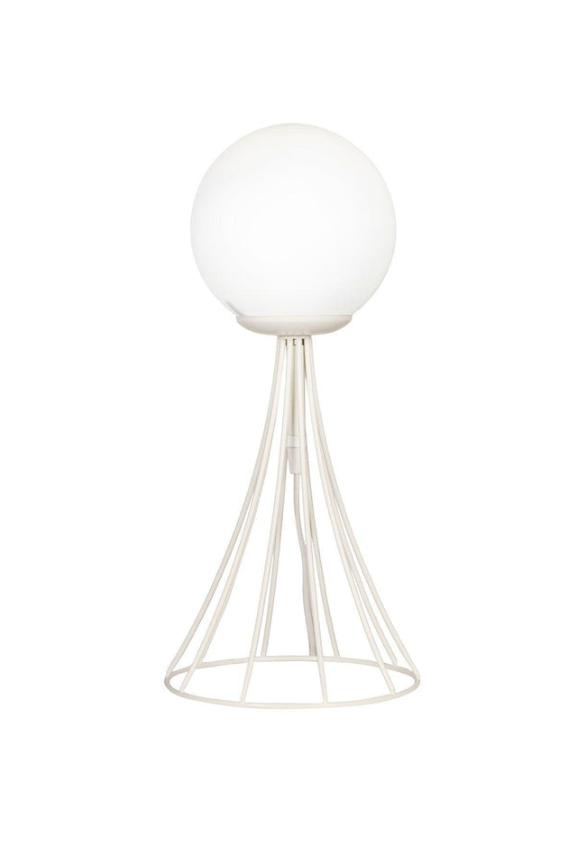 Lapis Table Lamp White White Globe Glass - Swordslife