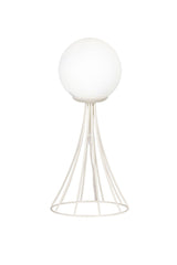 Lapis Table Lamp White White Globe Glass - Swordslife