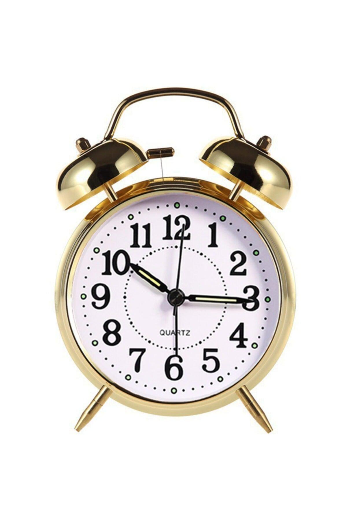 Large Size Metal Nostalgic Double Bell Phosphor Luminous Alarm Table Clock - Swordslife