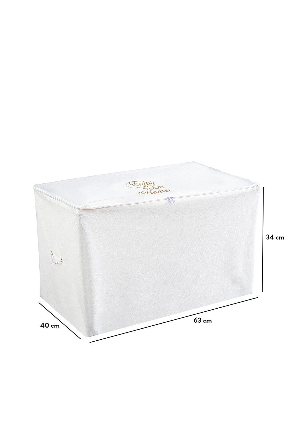 Large Size Print Detailed White Storage Bag 74 X 46 X 46 Cm - Swordslife