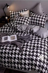 Elastic Bed Linen Duvet Cover Set Double Crowbar Gray - Swordslife