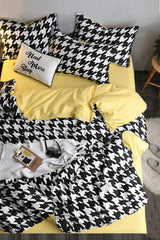 Rubber Linen Duvet Cover Set Double Crowbar Yellow Yellowline Series - Swordslife