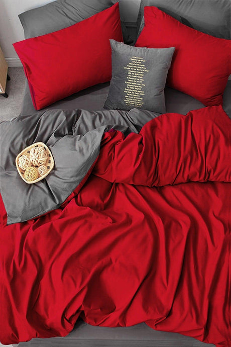 Elastic Linen Duvet Cover Set Double Red - Swordslife