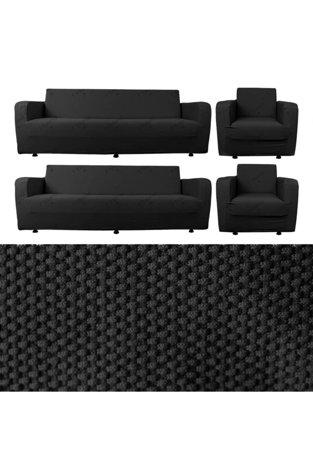 Elastic Elastic Seat Sofa Cover Set 3+3+1+1 Maxi Set Anthracite - Swordslife