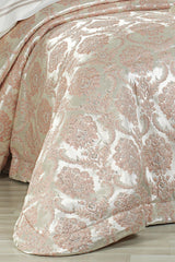 Lauren Dowry Set 10 Pieces Duvet Cover Double Bedspread Pink/silver - Swordslife