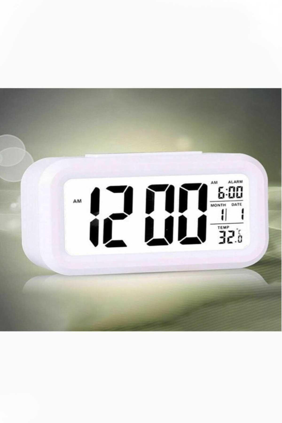 Digital Desk Clock with Lcd Light Sensor Thermometer and Alarm + Battery - Swordslife