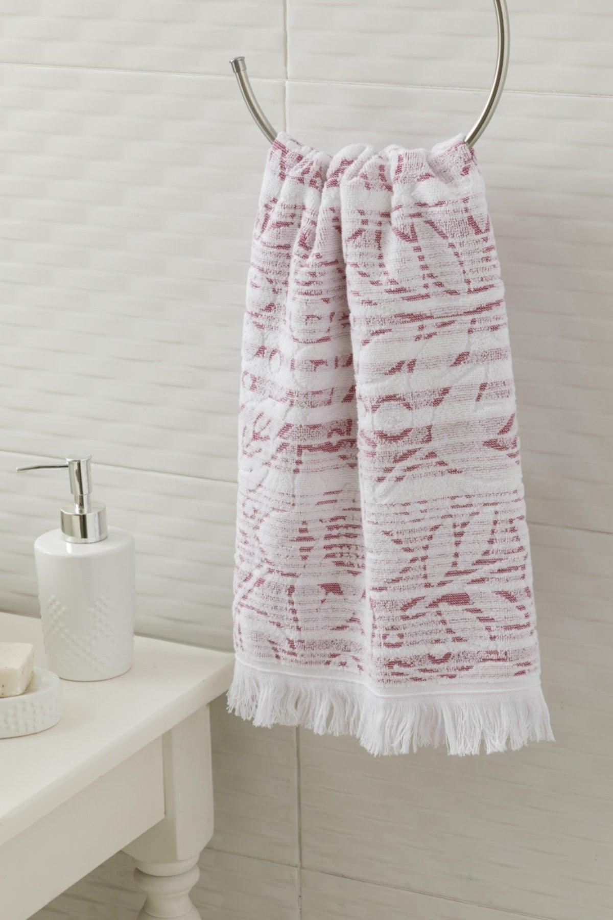 Leafy Bamboo Face Towel 50X90 Cm Powder Pink