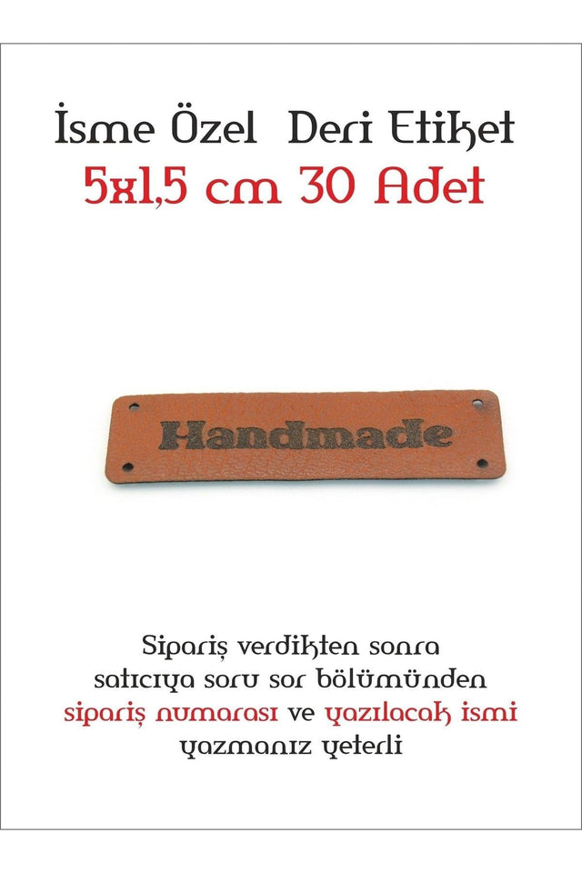 Leather Label Name Special 30 Pieces 5x1.5 Cm