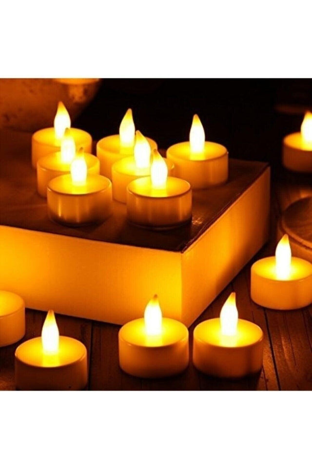 Led Candle Tealight Illuminated Smokeless Flamed Yellow Battery Led Candle (4 PCS BATTERIES INCLUDED) - Swordslife