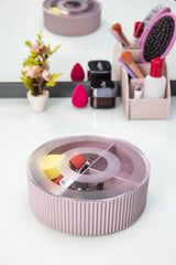 Lena Sewing and Jewelry Box with Compartment, Round Organizer with Lid, Organizer, Lilac - Swordslife