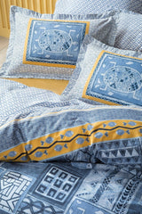 Lenita Double Ranforce Duvet Cover Set - Indigo - Swordslife