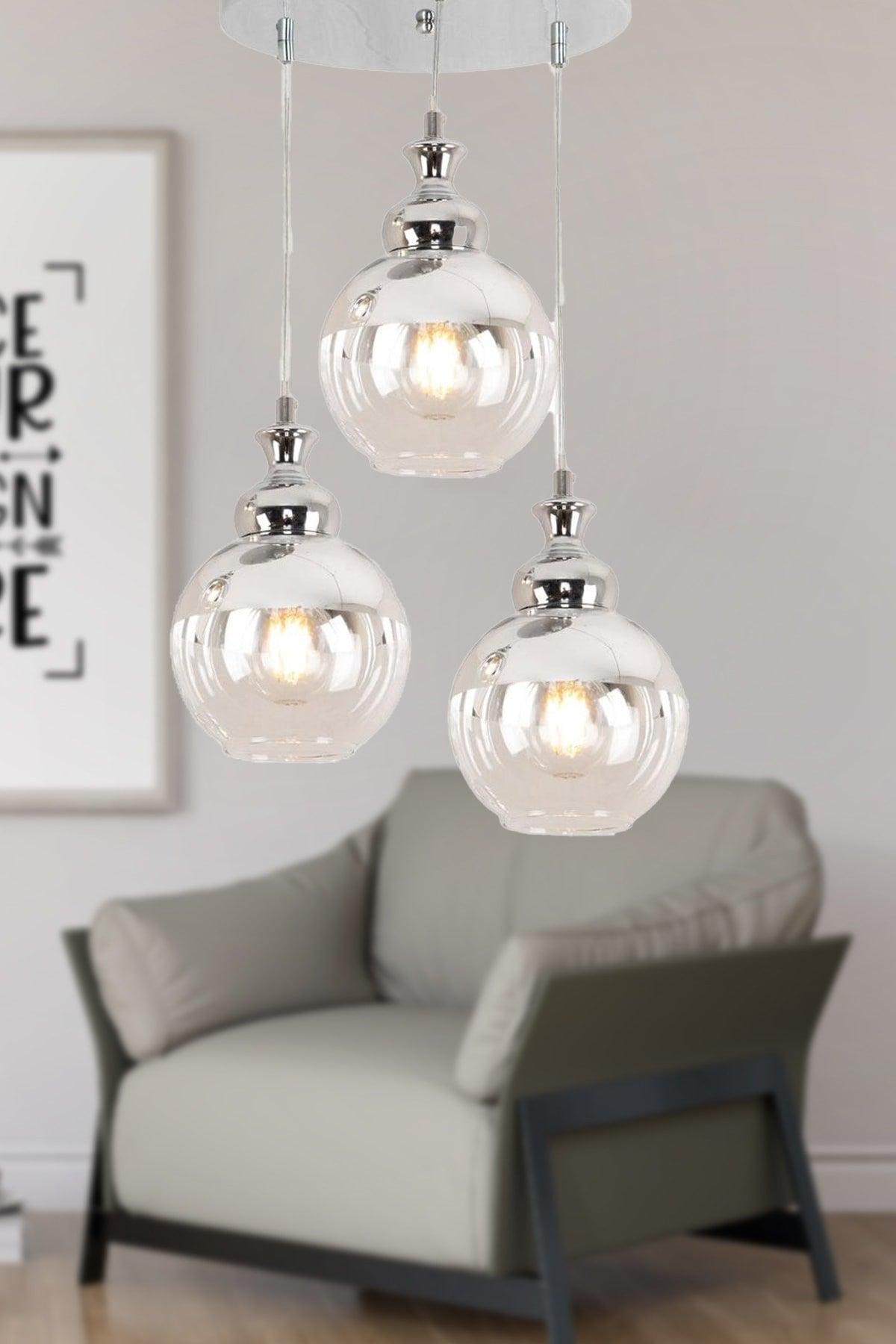 Leon 3 Pcs Round Pendant Lamp Sport- Hall Chandelier - Swordslife