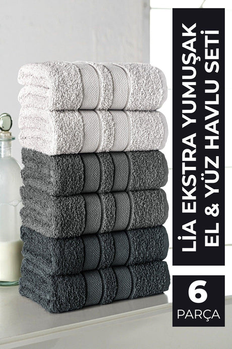 Lia Towel Set 6 Pcs 50x85 - Swordslife