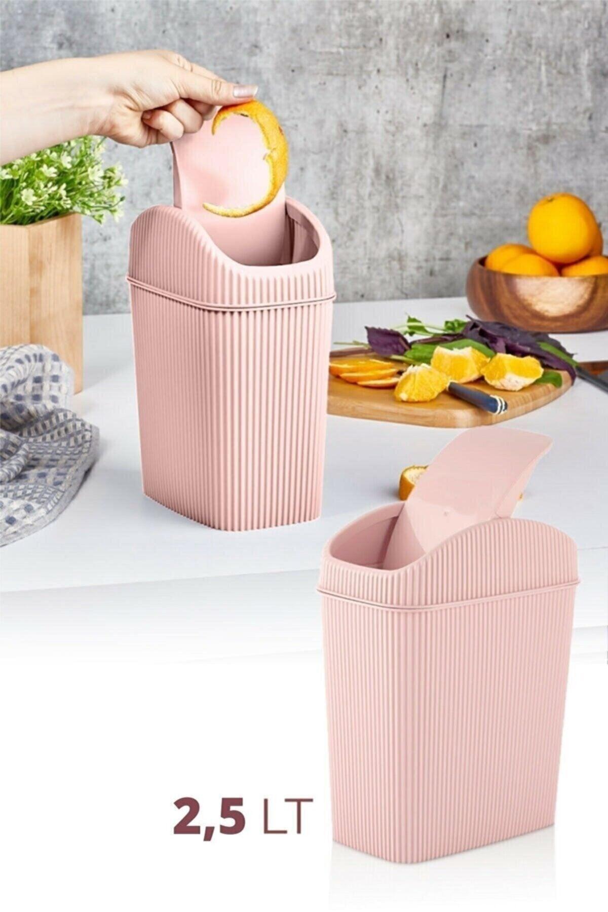 Liam Counter Top Trash Can Kitchen Bathroom Pink Desktop Mini Trash Bin - Swordslife