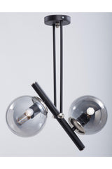 Libra Black Nickel Smoked Glass Chandelier - Swordslife