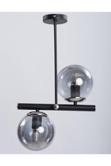 Libra Black Nickel Smoked Glass Chandelier - Swordslife