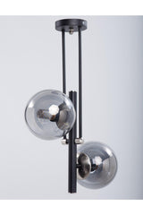 Libra Black Nickel Smoked Glass Chandelier - Swordslife