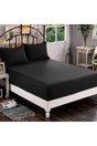 Life Double Elastic Bed Sheet + 2 Pillow Cases 160x200 Plain Black Ecdüzsyh4 - Swordslife