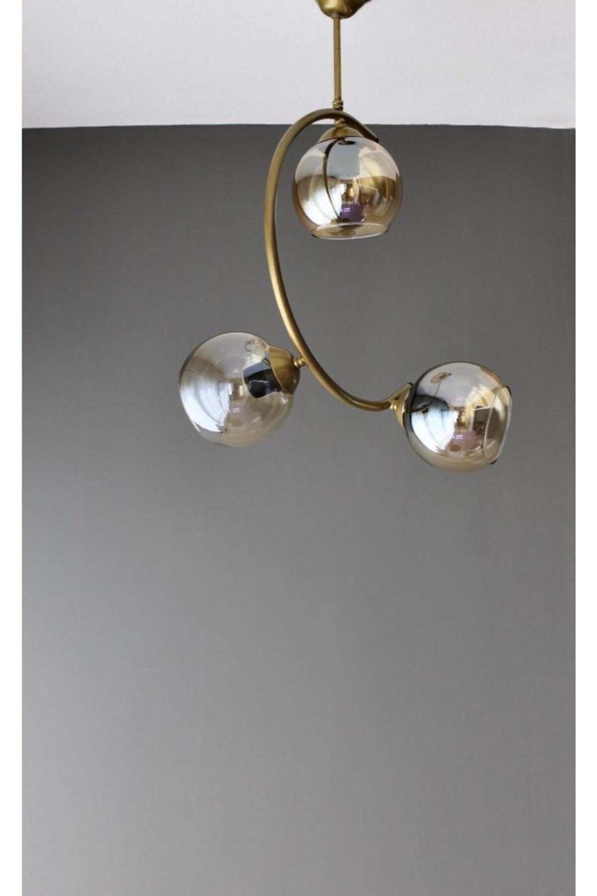 Lighting C Arm Tumbled Honey Glass Chandelier - Swordslife