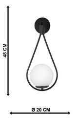 Lighting Drop Sconce Black and White Globe Glass (2 Pieces) - Swordslife