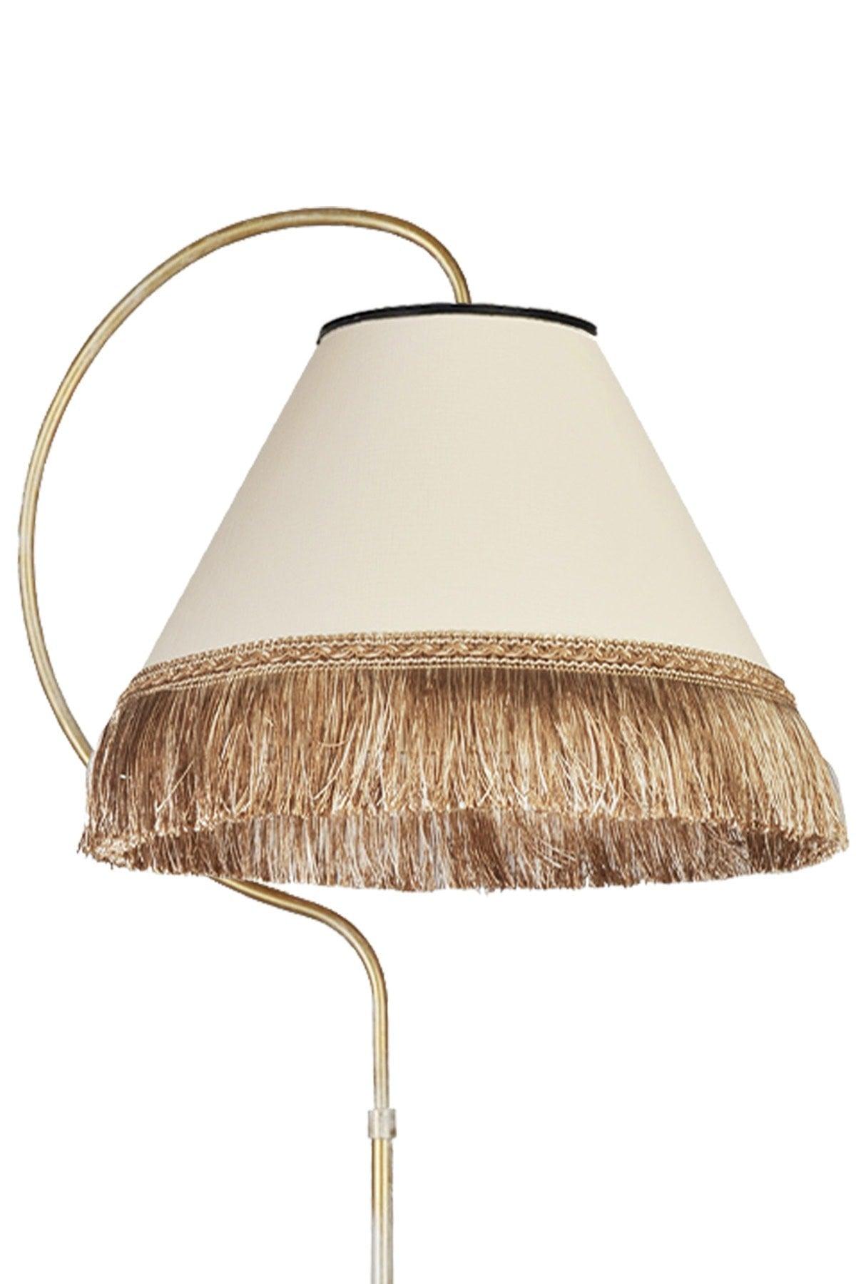 Lighting Floor Lamp Drizzle Cream Yellow Patina Lampshade Cream Tassels - Swordslife