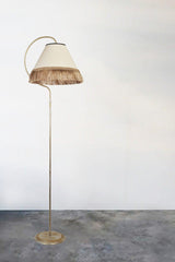 Lighting Floor Lamp Drizzle Cream Yellow Patina Lampshade Cream Tassels - Swordslife