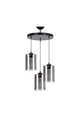 Lighting Modern Decorative Smoked Glass Black Marine 3-Set Chandelier - Swordslife