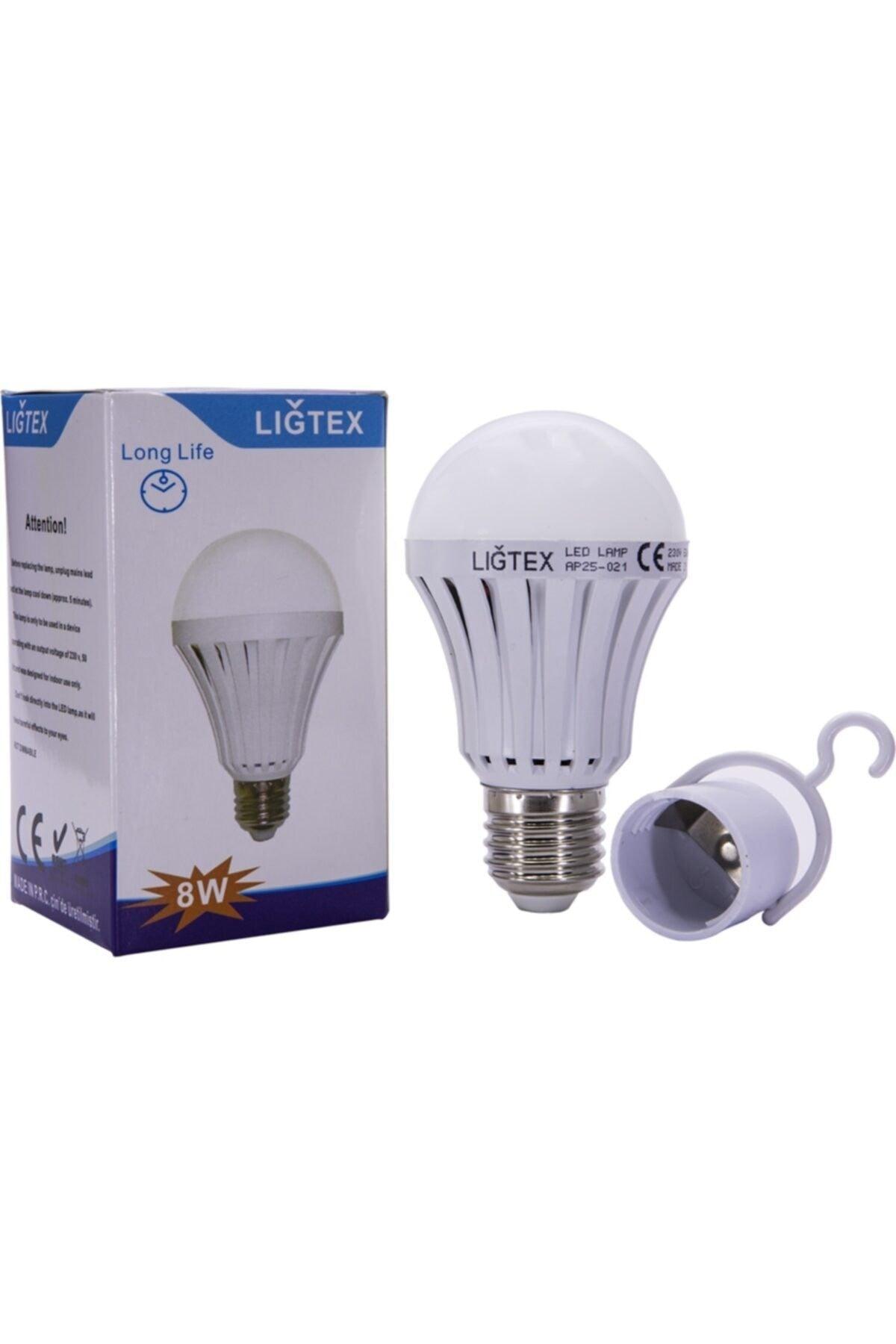 Lığtex (3 Pieces) Rechargeable 8w E27 Led Bulb